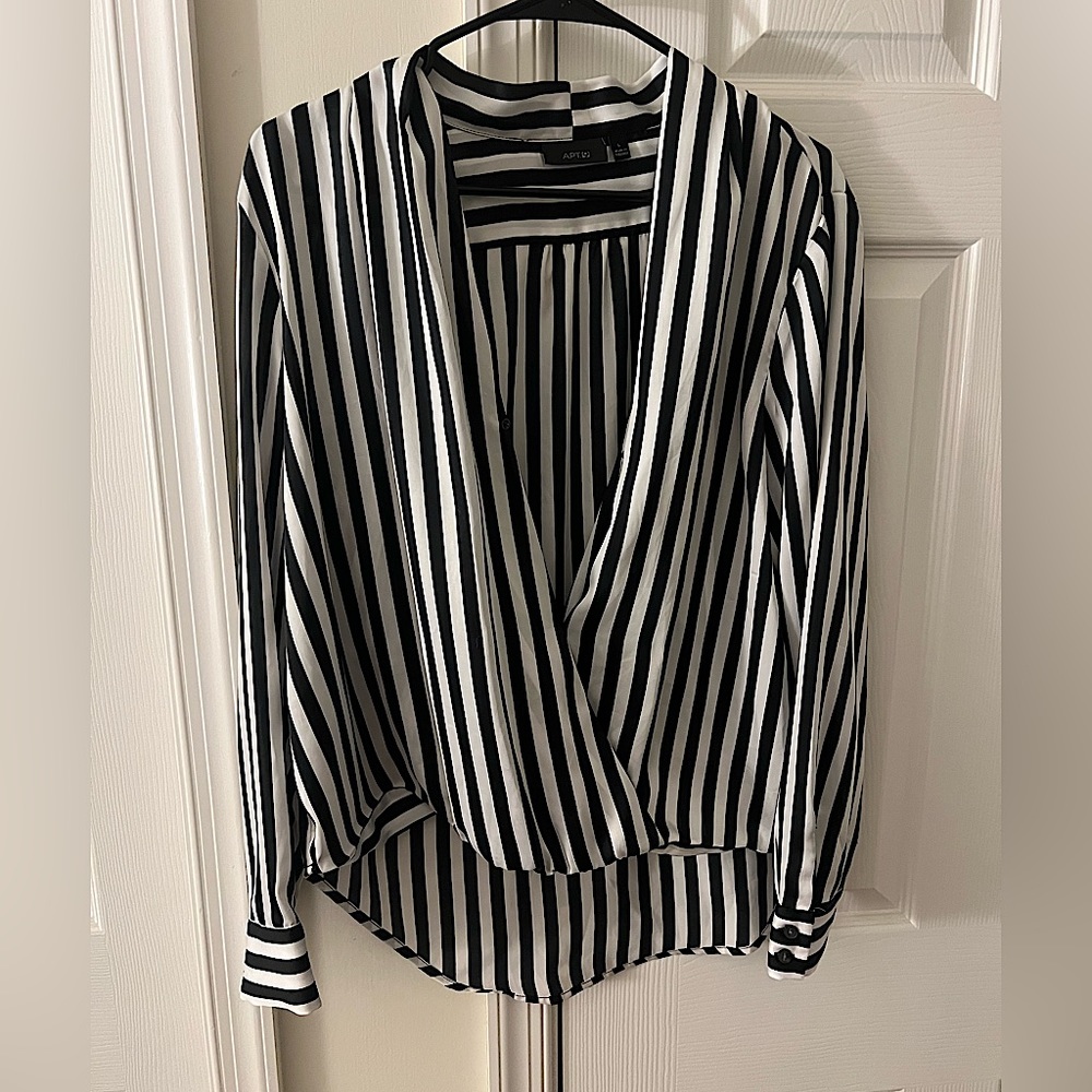 Black and White Striped Blouse